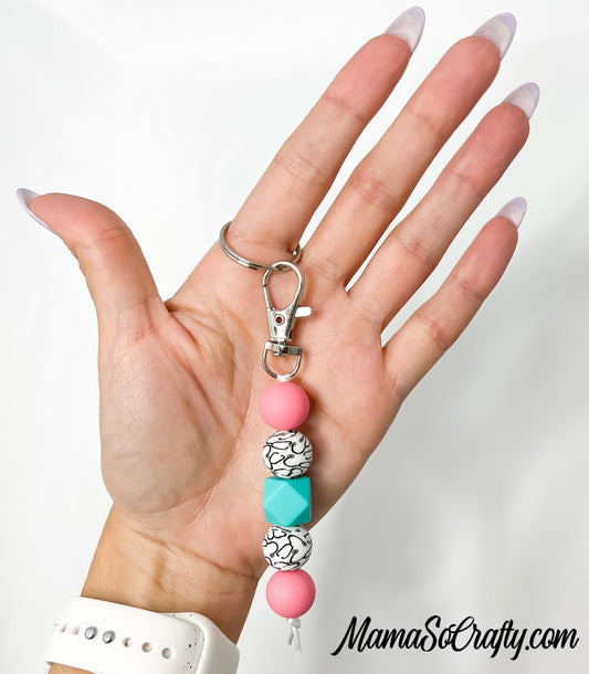 Health Care Keychain- Baby Pink, Turquoise