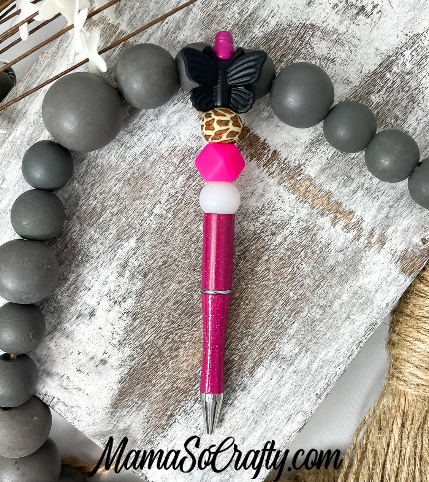 Refillable Beaded Pen