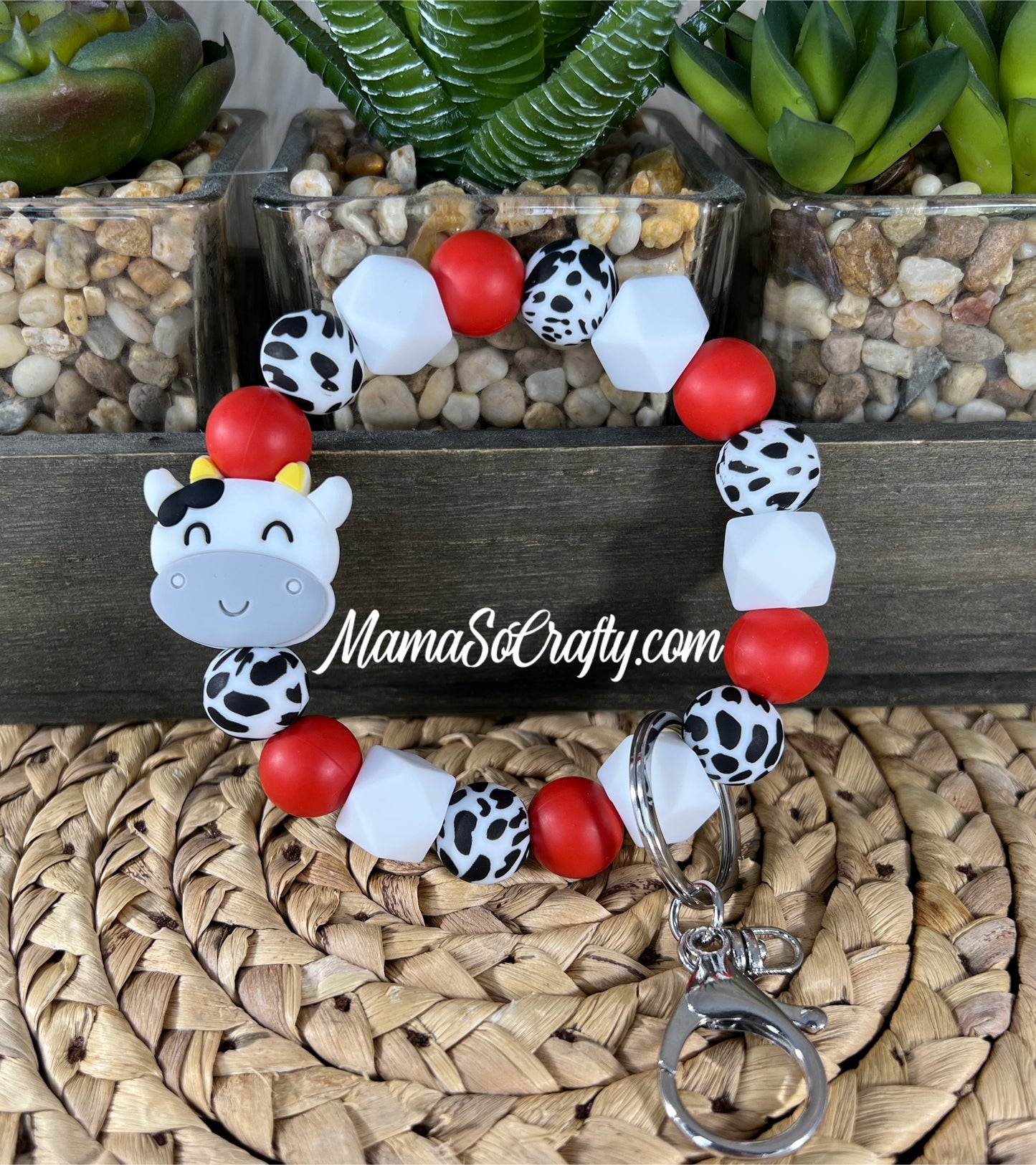 Scarlet Red, White Hex, Cow Print + Grey MooMoo