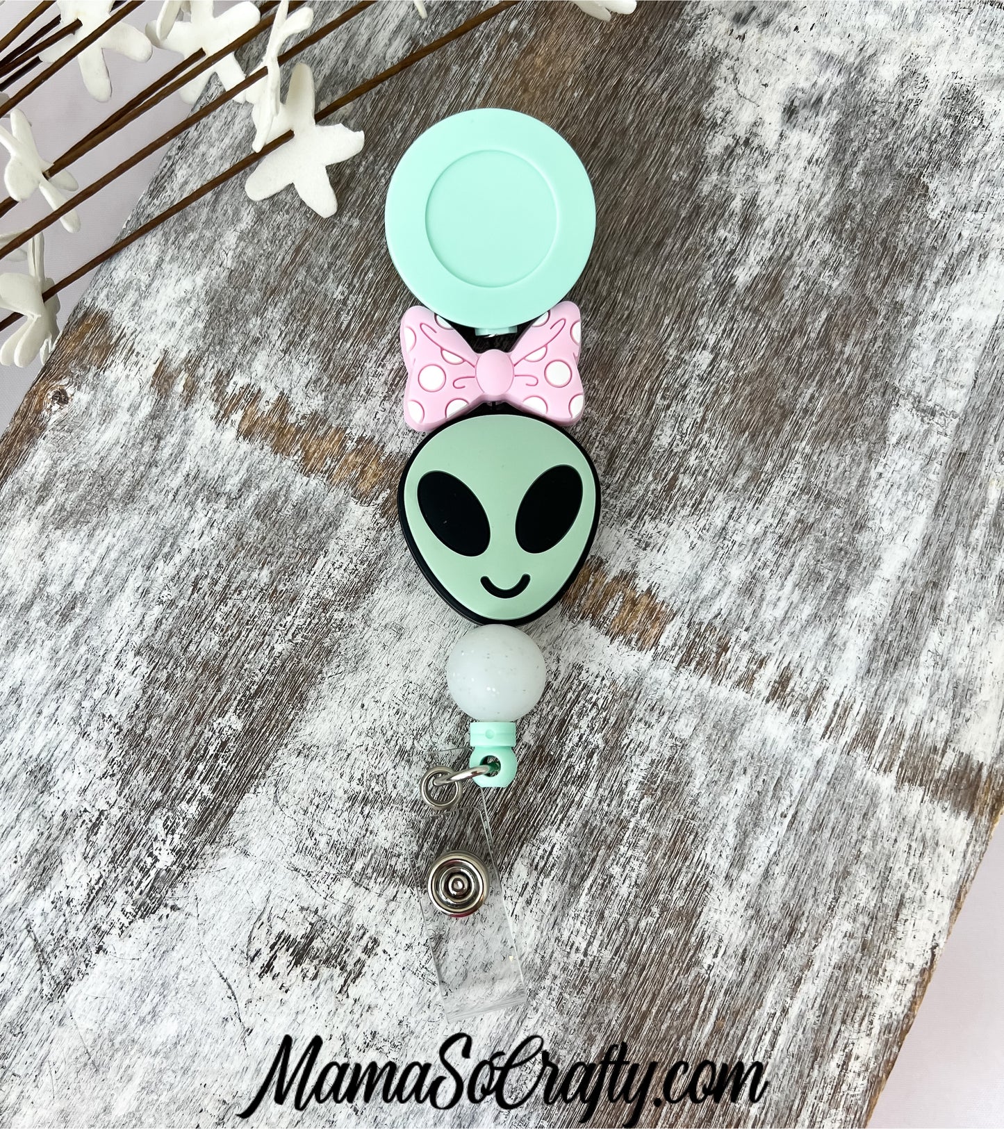 Alien+Bow Badge Reel