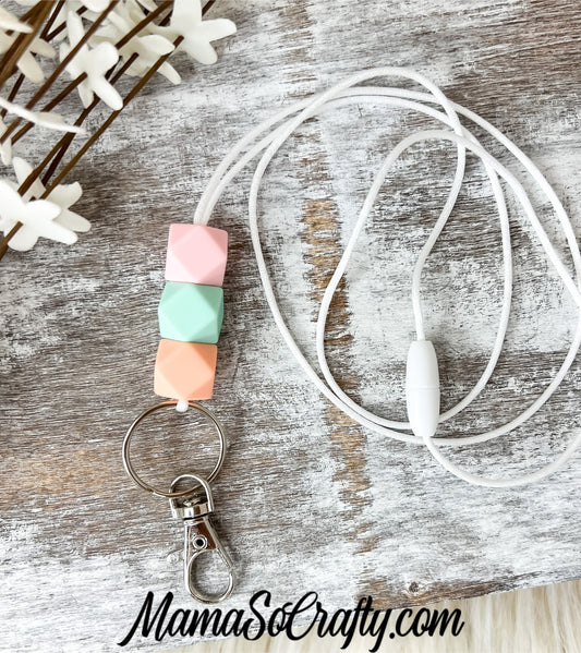 Pastel Hex Lanyard (Breakaway Clasp)