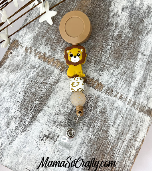 Tan Lion Badge Reel