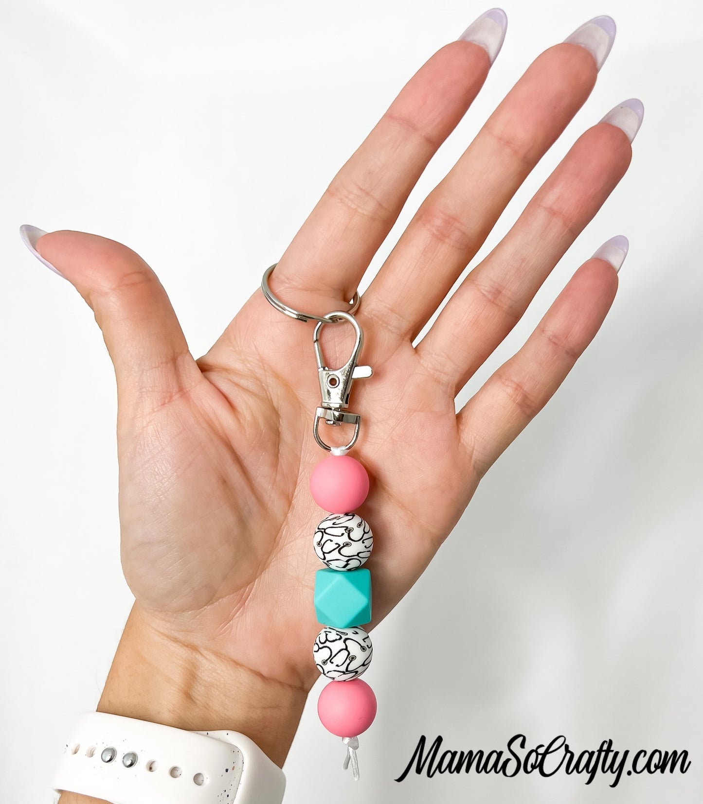 Health Care Keychain- Baby Pink, Turquoise