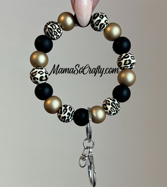 Metallic Gold, Black, Beige Leopard