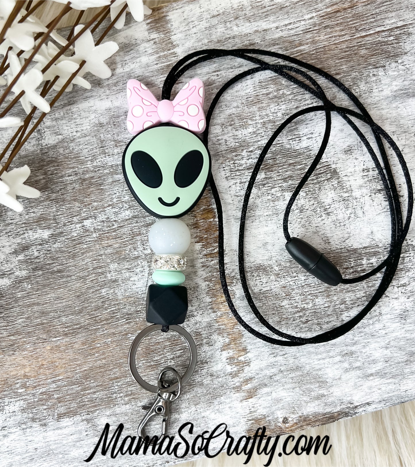 Girly Space Alien Lanyard (Breakaway Clasp)