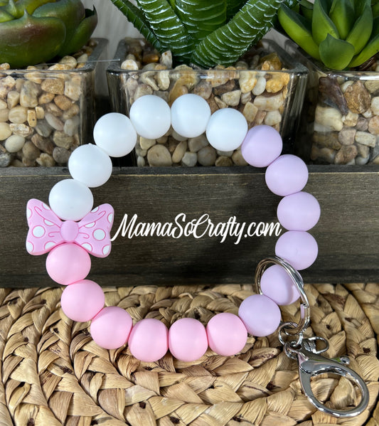 White, Lilac Purple, Rose Quarts + Pink Minnie Bow